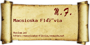 Macsicska Flávia névjegykártya